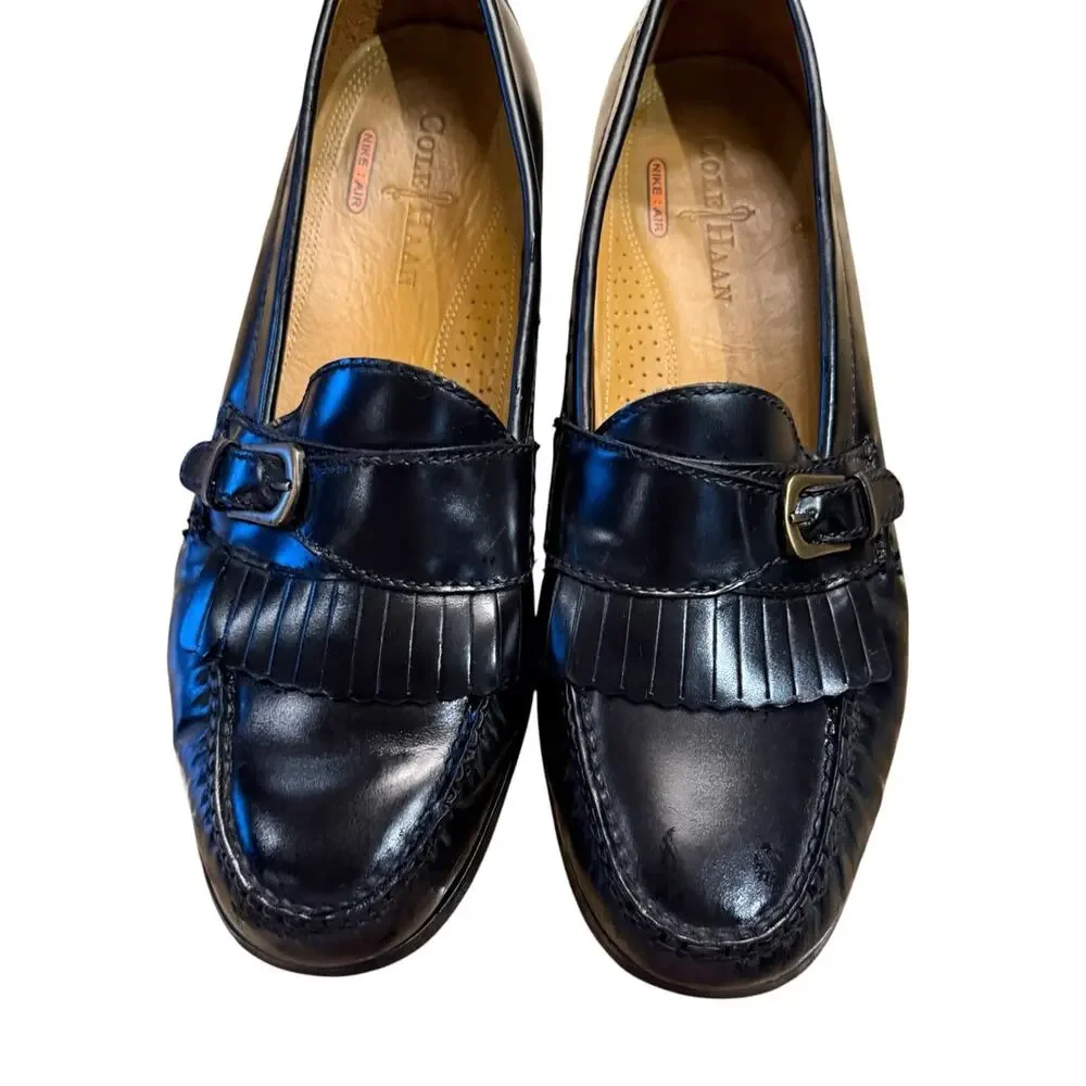 Cole Haan Men’s 10.5 Classic Black Leather Kiltie Loafers